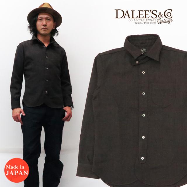 DALLES & CO ダリーズ＆コー 30S ウールサージ 長袖 キャラコ シャツ Calico Shirts チェンジカラー デラックスウェア