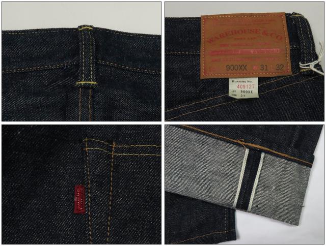 ウェアハウス WAREHOUSE ジーンズ 900XX スリムテーパード ノンウォッシュ 13.5oz 米綿3州ブレンド バナーデニム