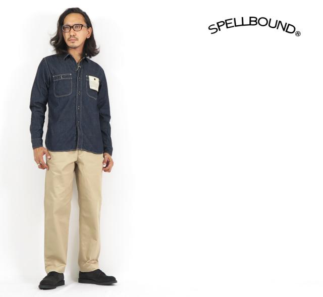 スペルバウンド SPELLBOUND 6ozデニム オーセンティック ワークシャツ 長袖 ワンウォッシュ 46-157E-29-8_4