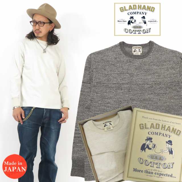 GLAD HAND グラッドハンド 長袖 Tシャツ クルーネック U.S.Aコットン Royal Classシリーズ