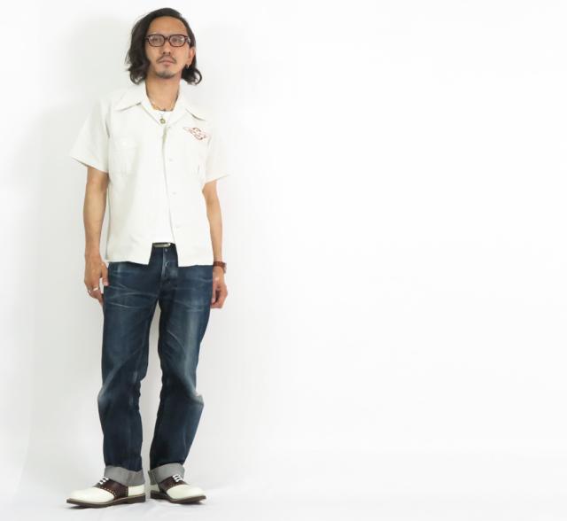 OLD CROW オールドクロウ 半袖 レーヨン/リネン ワーク シャツ ワッペン/プリント DePALMA MILLER GLAD HAND グラッドハンド OC-22-SS-11_12