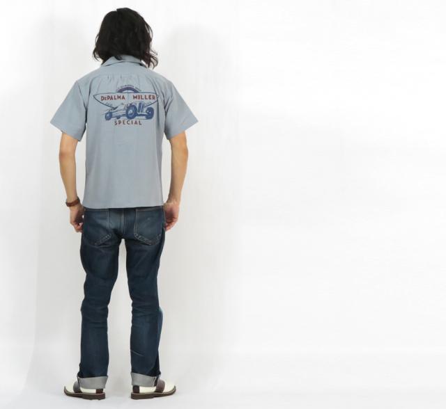 OLD CROW オールドクロウ 半袖 レーヨン/リネン ワーク シャツ ワッペン/プリント DePALMA MILLER GLAD HAND グラッドハンド OC-22-SS-11_13