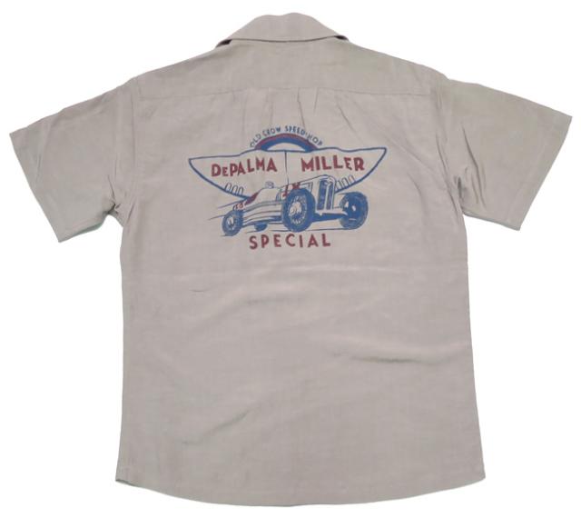 OLD CROW オールドクロウ 半袖 レーヨン/リネン ワーク シャツ ワッペン/プリント DePALMA MILLER GLAD HAND グラッドハンド OC-22-SS-11_4