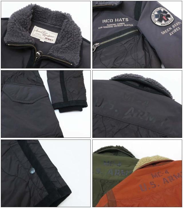 AVIREX アビレックス 長袖 キルト アーミー ジャケット 6192167 AVIREX アビレックス 長袖 キルト アーミー ジャケット 6192167 の通販