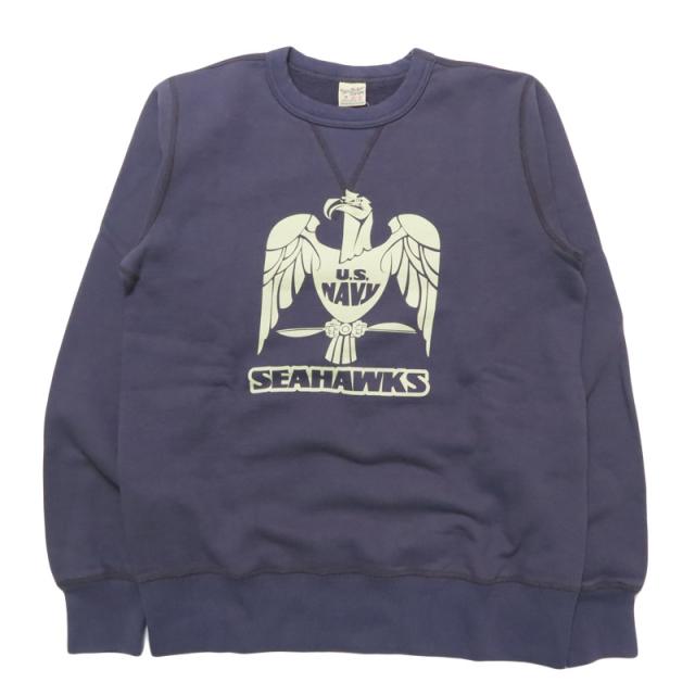バズリクソンズ BUZZ RICKSON'S セットイン クルーネック スウェット "U.S.NAVY SEAHAWKS" ミリタリー 長袖  BR69631【2025年秋冬新作】