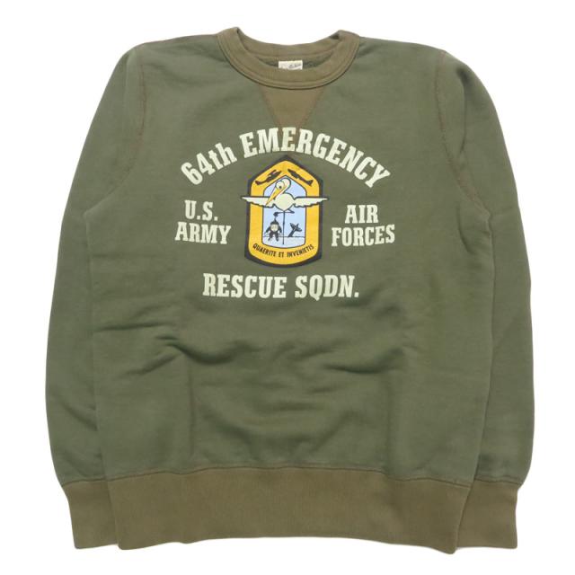 バズリクソンズ BUZZ RICKSON'S セットイン クルーネック スウェット " 64th EMERGENCY RESCUE SQDN" ミリタリー 長袖 BR69635_3