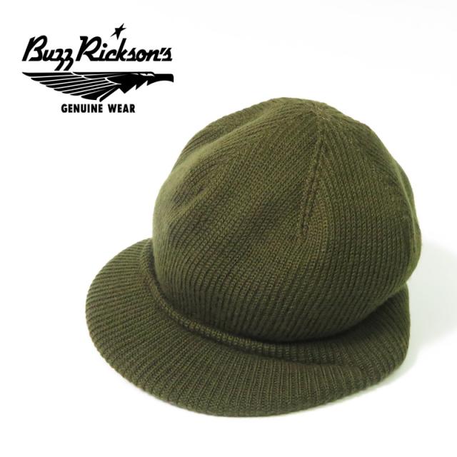 バズリクソンズ Buzz Rickson's ツバ付き ウール ニット キャップ  JEEP CAP OLIVE BR02874【2025年秋冬新作】
