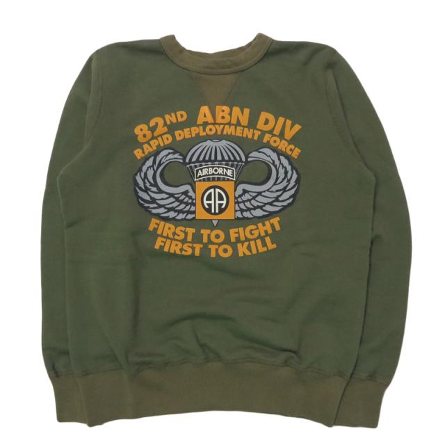 バズリクソンズ BUZZ RICKSON'S セットインクルー スウェット "82nd AIRBORNE DIVISION" ミリタリー長袖 クルーネック BR69633_4
