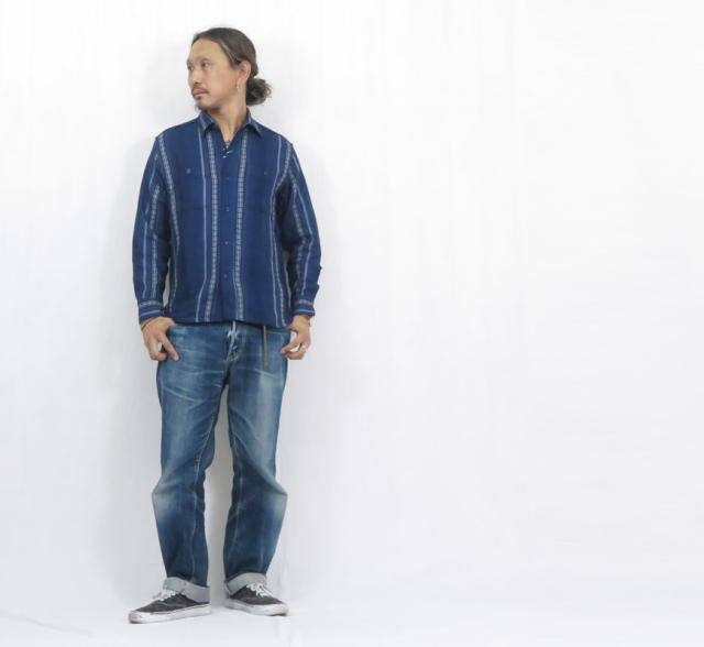 シュガーケーン SUGAR CANE 長袖 ネイティブアメリカン ワーク シャツ NATIVE AMERICAN INDIGO DOBBY WORK SHIRT SC29579_7