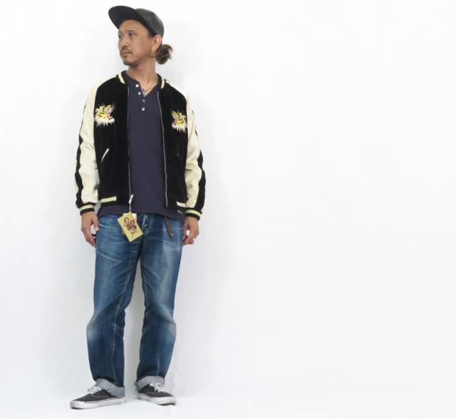 テーラー東洋 テイラー東洋 Tailor Toyo 2TONE ベロア × サテン スカジャン TIGER HEAD × GOLD DRAGON ジャケット TT15795_10
