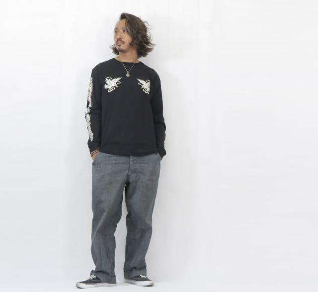 テーラー東洋 Tailor Toyo 長袖 スカ刺繍 Tシャツ LONG SLEEVE SUKA T-SHIRT EMBROIDERED “EAGLE” テイラー東洋 TT69647【2025年秋冬新作】