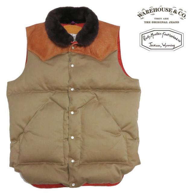 ウェアハウス WAREHOUSE ロッキーマウンテン フェザーベッド ROCKY MOUNTAIN FEATHERBED ウェストポイントクロス クリスティ ダウンベスト ホースハイド レザーヨーク NYLON CHRISTY DOWN VEST ホワイトダックダウン WH2238 【2025年秋冬新作】