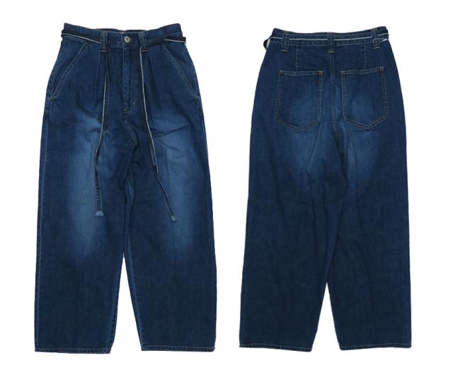 ジョンブル JOHNBULL デニム タック テーパード パンツ ユーズド レディース ZP265_1