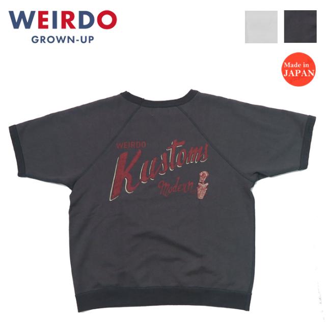 WEIRDO ウィアード 半袖 クルーネック スウェット 「KUSTOMS」 GLAD HAND グラッドハンド WRD-23-SS-33