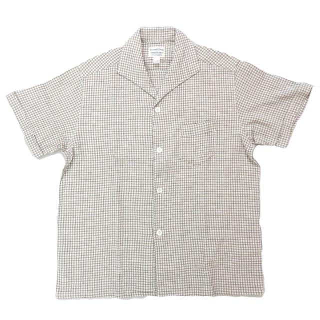 フェローズ PHERROW'S 半袖 チェック イタリアンカラーシャツ 25S