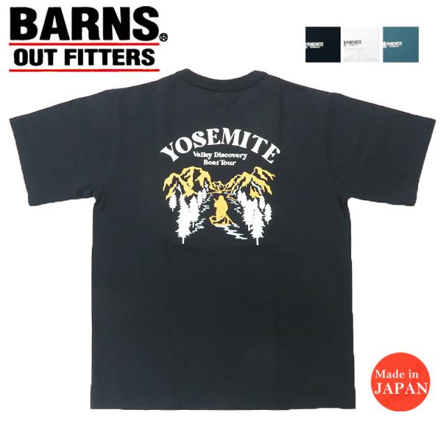 バーンズ BARNS タフネック 半袖 プリント Tシャツ