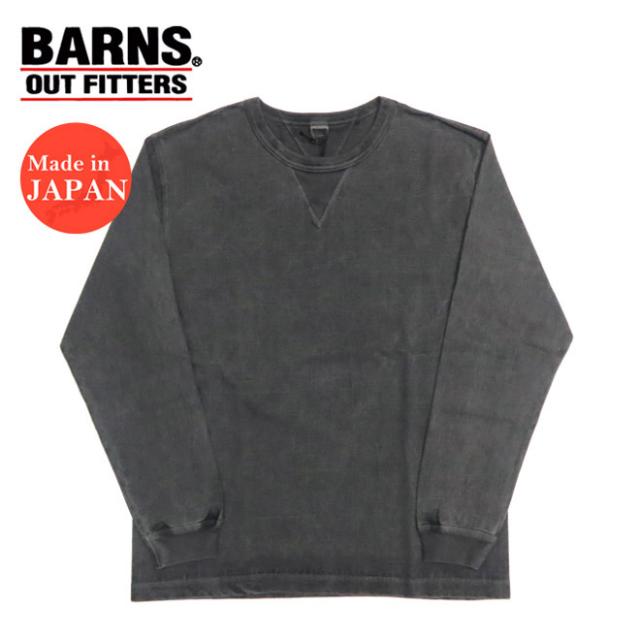 バーンズ BARNS 長袖 Ｔシャツ クルーネック ヴィンテージ ピグメント 4本針縫い ユニオンスペシャル・フラットシーマー BR-3043PG-25【2025年秋冬】