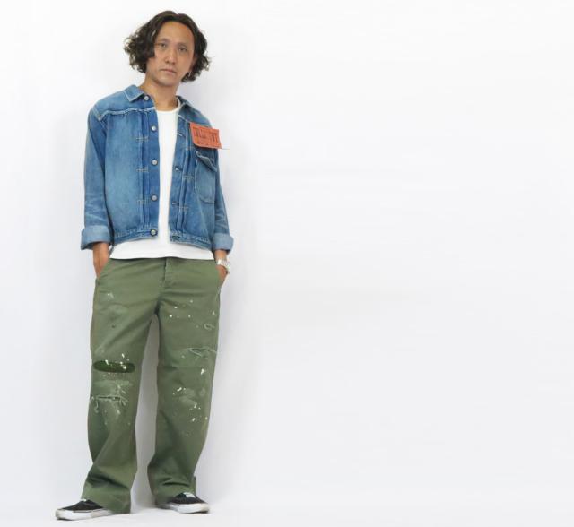 フルカウント FULLCOUNT 1201HW 41カーキ チノパンツ Freedom Fighter ダメージ&リメイク加工 U.S.Army Chino 41 Khaki