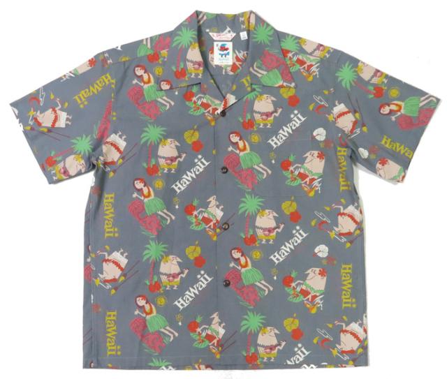 サンサーフ SUN SURF 半袖 コットンシアサッカー ハワイアンシャツ TRIP TO HAWAII by 柳原良平 with MOOKIE SS39537_2