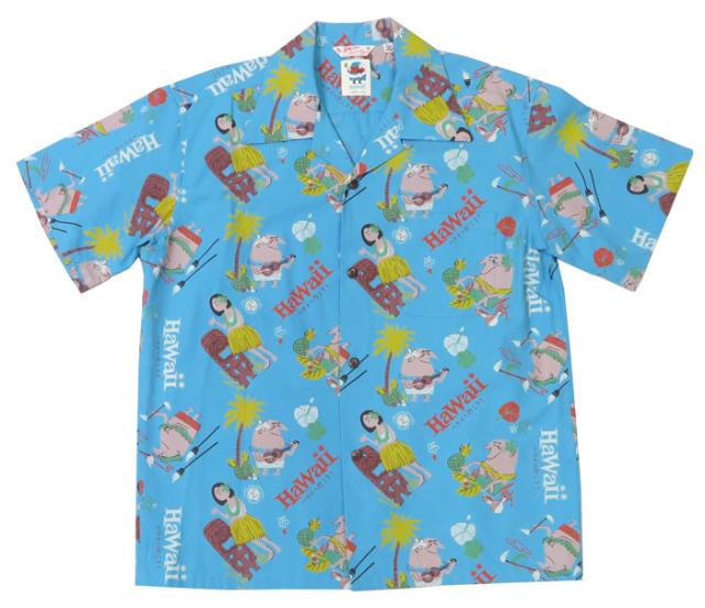 サンサーフ SUN SURF 半袖 コットンシアサッカー ハワイアンシャツ TRIP TO HAWAII by 柳原良平 with MOOKIE SS39537_3