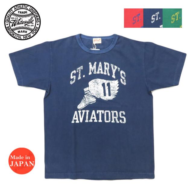 WHITES VILLE ホワイツビル 半袖 クルーネック St. Mary’s Aviatorsピグメントダイ Tシャツ WV79533