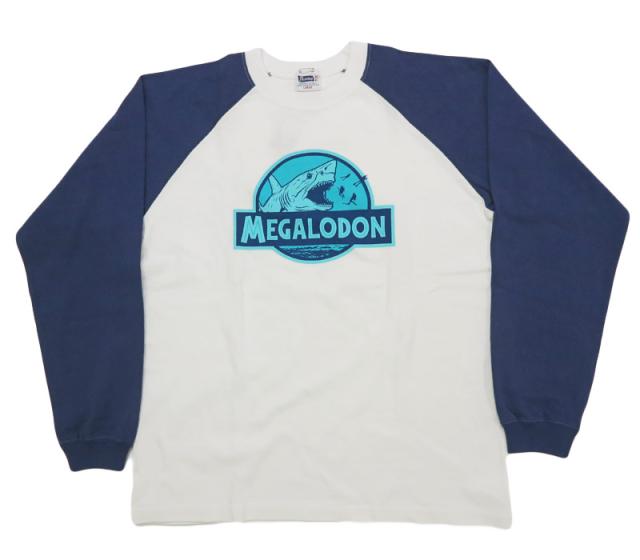 フェローズ PHERROW'S 長袖 Tシャツ プリントラグランスリーブ  "メガロドン" 25W-PRLT1 【2025年秋冬新作】