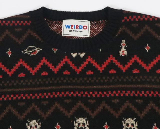 WEIRDO ウィアード コットンジャガードニット クルーネック セーター LOOK INVADING WRD5310 GLAD HAND グラッドハンド_4