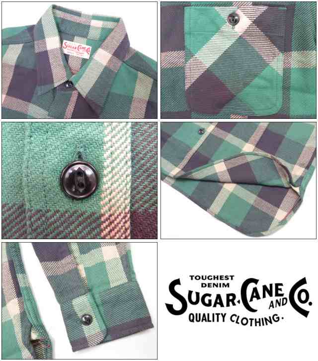 シュガーケーン SUGARCANE 長袖 チェック ワークシャツ TWILL CHECK