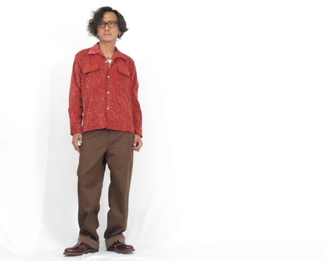 Style Eyes スタイルアイズ 長袖 コーデュロイ シャツ Mid 1950s Style Corduroy Sports Shirt “IKAT” SE29172