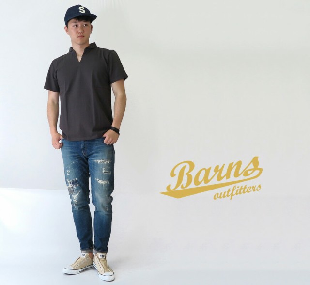 BARNS バーンズ Tシャツ S/S 無地 半袖 VINTAGE ビンテージ スキッパー