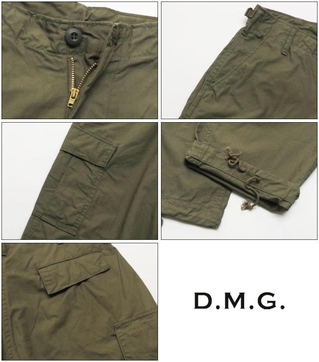ドミンゴ D.M.G. DOMINGO リップストップ USカーゴ パンツ レディース グリーン 14-199Z MADE IN JAPAN_3