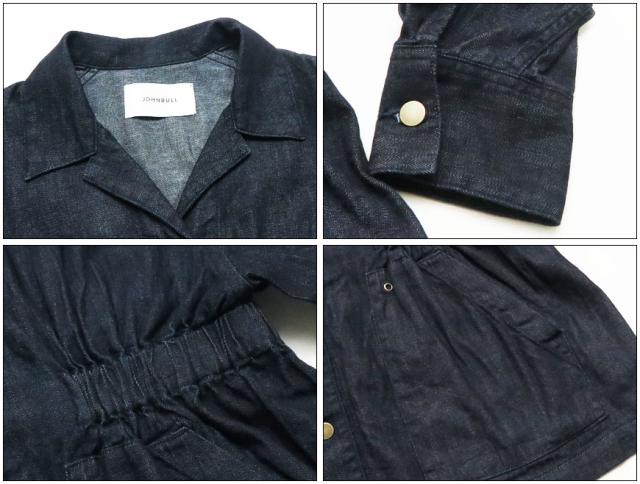 JOHNBULL ジョンブル レディース 8オンス デニム シャーリング シャツ インディゴ AS098_3