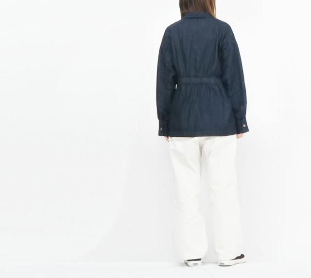 JOHNBULL ジョンブル レディース 8オンス デニム シャーリング シャツ インディゴ AS098_4