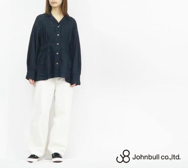 JOHNBULL ジョンブル レディース 8オンス デニム シャーリング シャツ インディゴ AS098_5