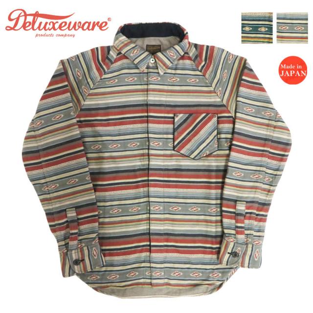 デラックスウェア DELUXEWARE 長袖 ネイティブボーダー ヘビーネルシャツ 40S NATIVE BORDER 7649C【2025年秋冬新作】