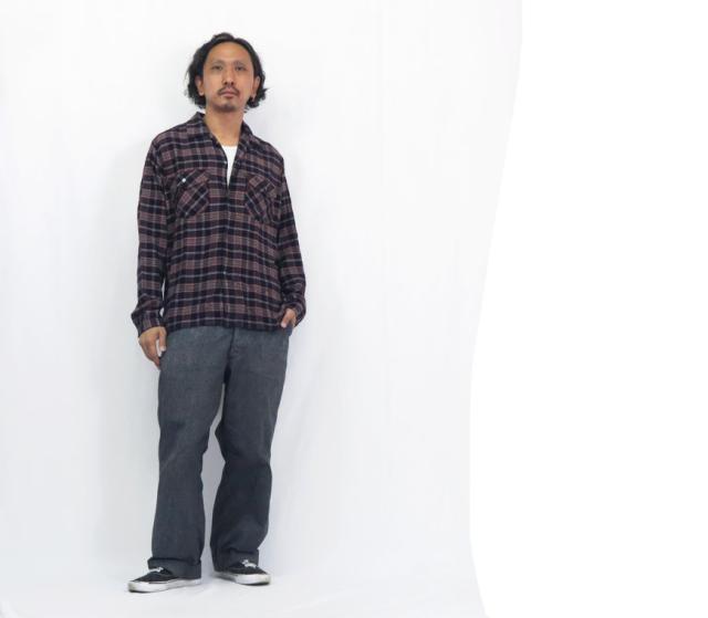 DALLES &amp; CO ダリーズ＆コー Huco.L 1910s RAYON SHIRT 長袖 レーヨンシャツ チェック デラックスウェア DELUXEWARE_4