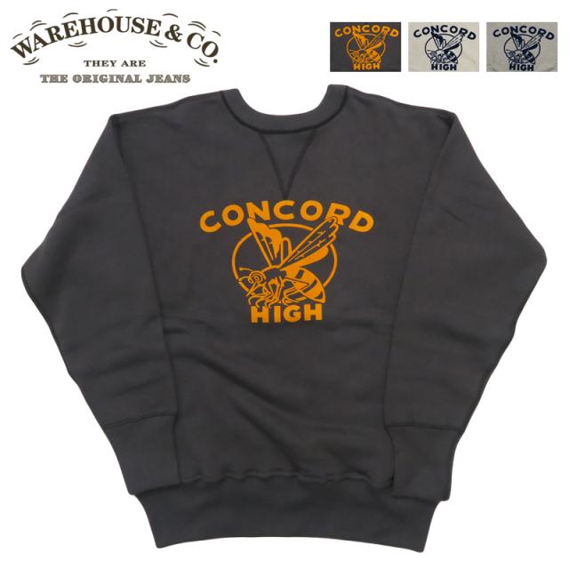 ウェアハウス WAREHOUSE 長袖 クルーネック プリント スウェット Lot.401 "CONCORD HIGH" 4本針 15,444円
