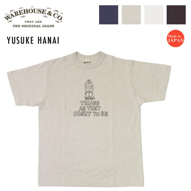 ウェアハウス WAREHOUSE × 花井 祐介 プリント 半袖 Tシャツ ビリケン THING AS THEY OUGHT TO BE シャドーボーダー ローゲージ編み WH4601