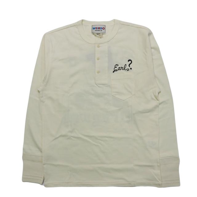 WEIRDO ウィアード 長袖 ヘンリーネック Tシャツ FLAME GLAD HAND 