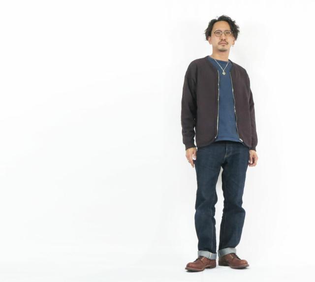 バーンズ BARNS 長袖 90s スウェット ジップ カーディガン BR-22438_6
