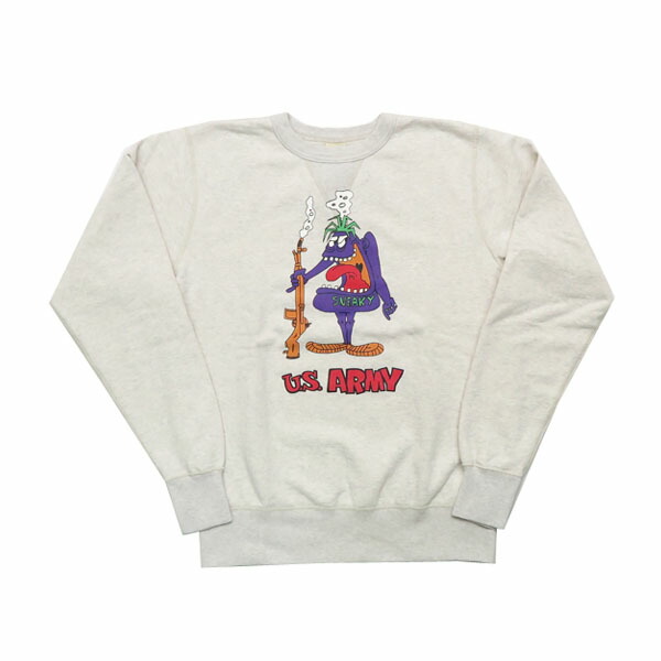 バズリクソンズ BUZZ RICKSON'S 長袖 セットイン クルーネック スウェット プリント U.S.ARMY  BR69067