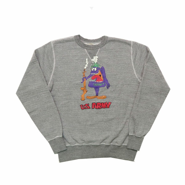 バズリクソンズ BUZZ RICKSON'S 長袖 セットイン クルーネック スウェット プリント U.S.ARMY  BR69067