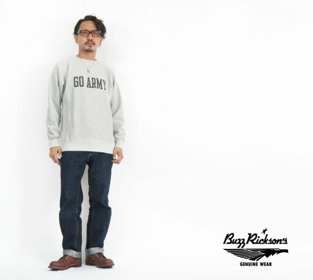 バズリクソンズ BUZZ RICKSONS 長袖 クルーネック スウェット リバーススタイル “GO ARMY BEAT NAVY” BR69070_5