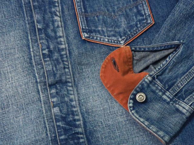 デラックスウェア DELUXEWARE 10.5oz デニム ワークシャツ ユーズドウォッシュ 40s DENIM インディゴ 7640AG