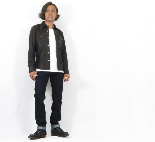 フラットヘッド THE FLAT HEAD ディアスキン シャツ 鹿革 レザー FN-LS