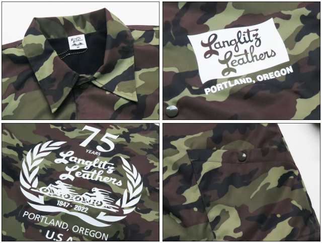 ラングリッツレザーズ LanglitzLeathersヘビーナイロンツイル ウインドブレーカー LLJ-003 LL75TH ジャケット カモフラージュの通販は