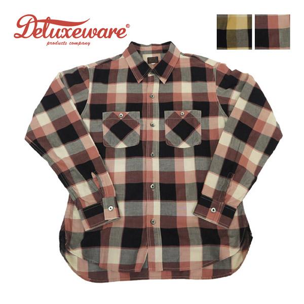 デラックスウェア DELUXEWARE LV-31 50s CHECK PATTERN 真夏対応素材 長袖 チェックシャツ 1C0224