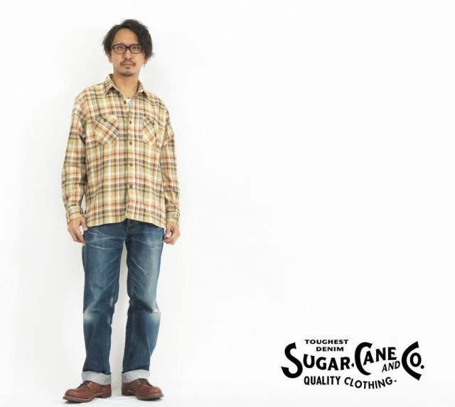 シュガーケーン SUGAR CANE 長袖 ツイル チェック ワークシャツ SC28956