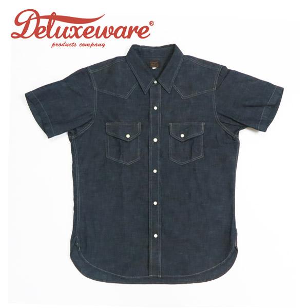 デラックスウェア DELUXEWARE 半袖 6oz デニム ウエスタン シャツ WWS-30S