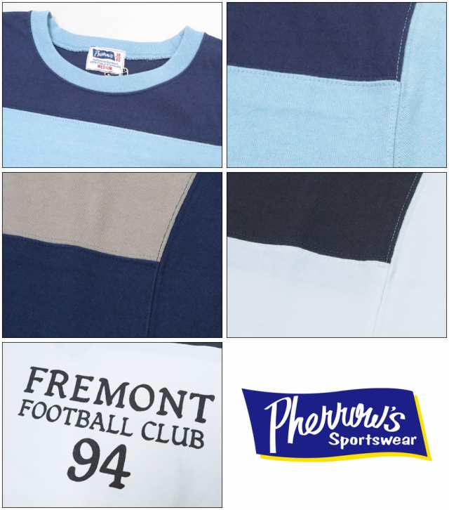 フェローズ PHERROW'S 長袖 フットボール Tシャツ プリント FREMONT FOOTBALL CLUB 94 24W-PFBT1【2024-25年秋冬新作】